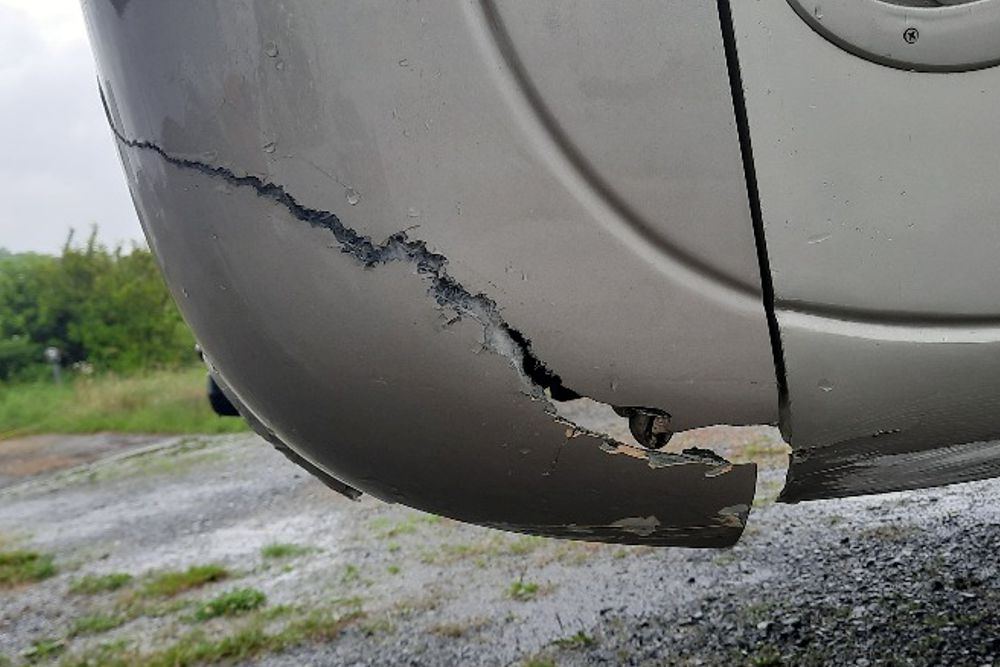 Photo gallery, repair of torn rear bumper
