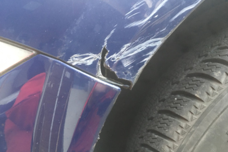 Photo gallery, fender puncture repair