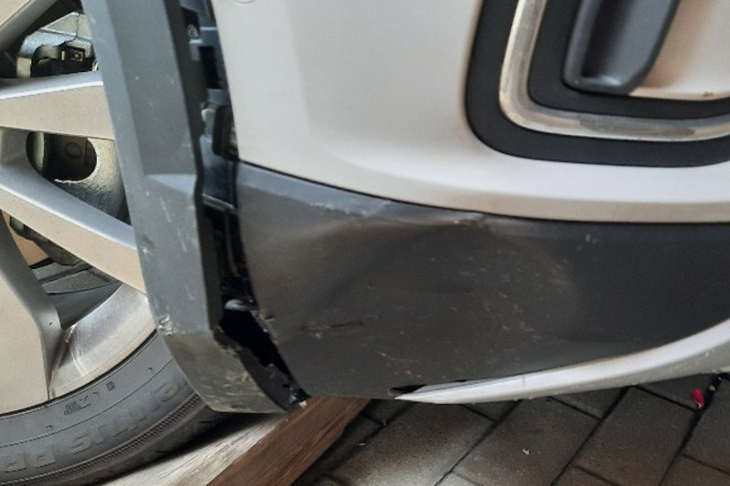 Photo gallery, repair of a dented Toyota bumper