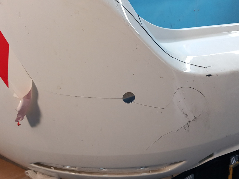 Photo gallery, repair of a cracked rear bumper