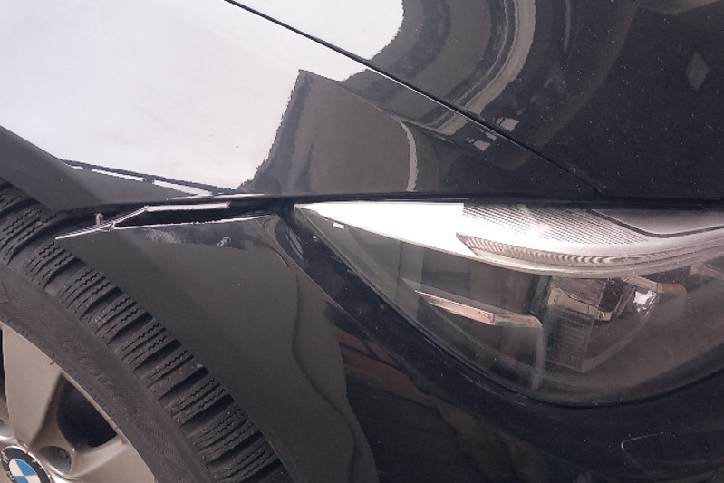 Photo gallery, repair of BMW fender and bumper connection
